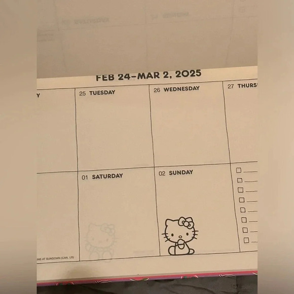 Hello Kitty 17 Month Desktop Calendar for 2025 Made by Sanrio - Picture 5 of 9